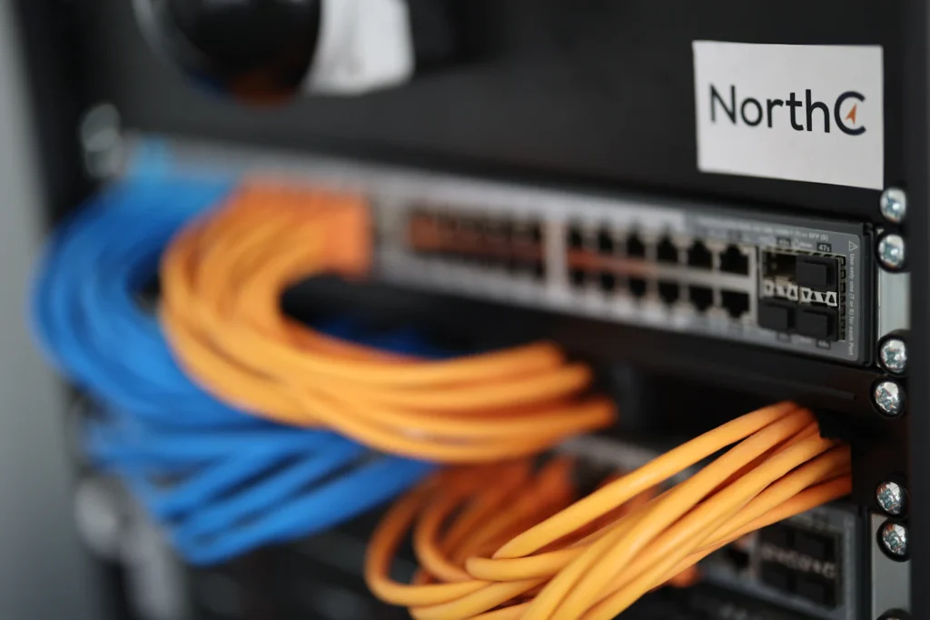 Network switch with patch cables for Juniper hardware deployments
